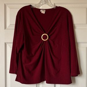 Shimmery Red Quarter Sleeve Top